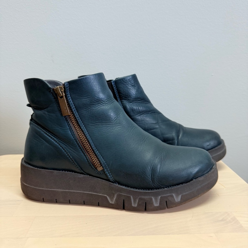 Miz Mooz Teal Blue Ankle Boots